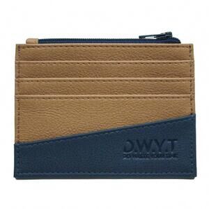 NEW D.W.Y.T. men's le vitamine card holder in brown + blue
